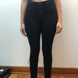 High waisted black jeans